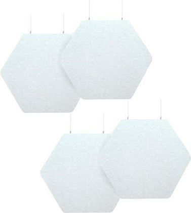 Audiodesigner EcoBaffle Hexagon Acoustic Treatment Material Panel 4 Pieces in White Color