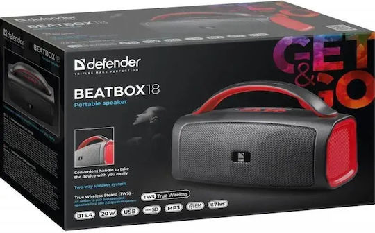Beatbox 18 Bluetooth Speaker 20W with Radio and Battery Life up to 7 Hours Black