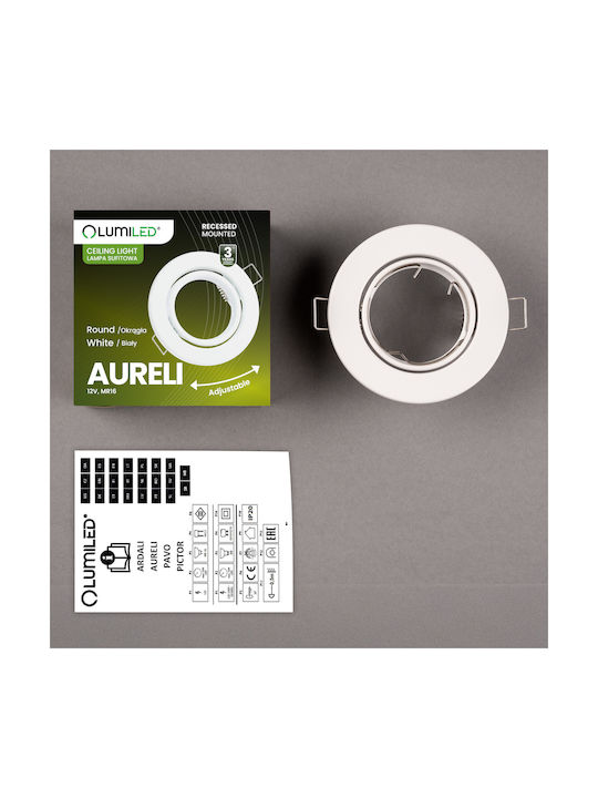 Aureli Einbau Deckenstrahler Rund Leuchtmittel Weiß Blatt Mr16 Gu10