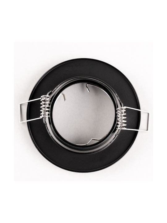 Spot Încastrat Mobil Rotund Corp De Iluminat Cu Halogen Aureli Negru Mr16 Gu10