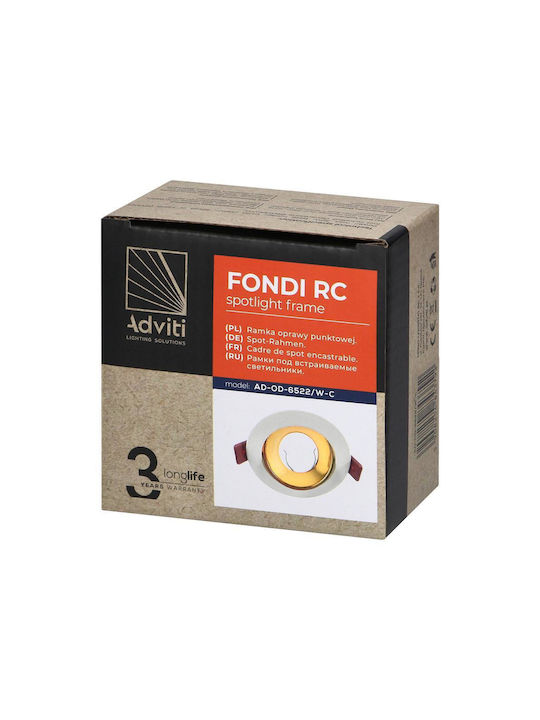 Fondi Rc Deckenstrahler Punktbeleuchtung Mr16/gu10 Runder Fester Aluminium Weiß-Gold Fondi Rc Deckenstrahler Punktbeleuchtung Mr16/gu10 Runder Fester Aluminium Weiß-Gold