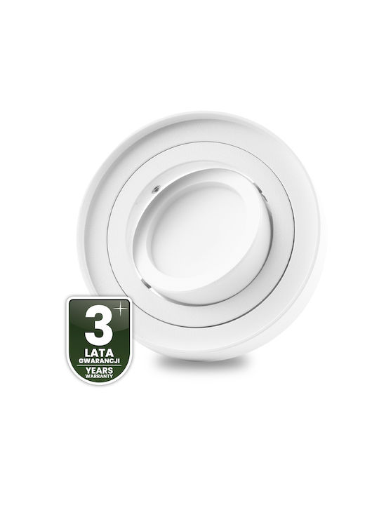 Spot Încastrat cu Bec Halogen Gu10 Mobil Rotund Alb 20mm