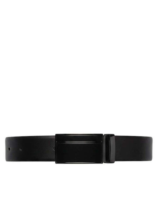 Men's Leather Knitted Black Belt