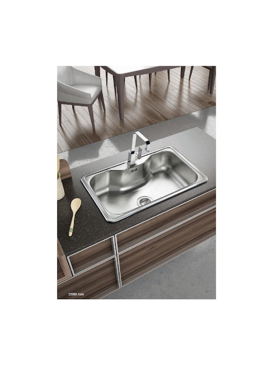 Fortinox Arena 22080 108-22080-110 22080-110 Drop-In Sink Inox Satin W80xD50cm Silver