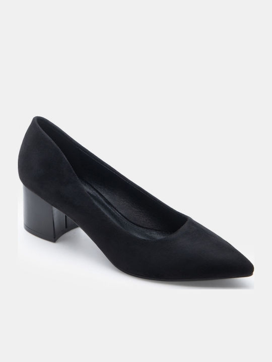 Pointed Toe Heels with Medium Heel Black