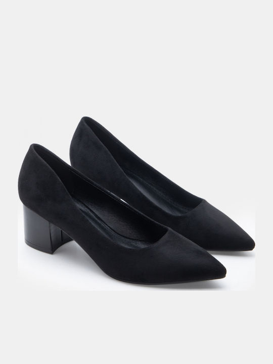 Pointed Toe Heels with Medium Heel Black