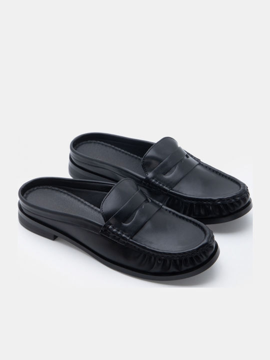 Pantofi Mules Dama Flat Negru Culoare Full Face