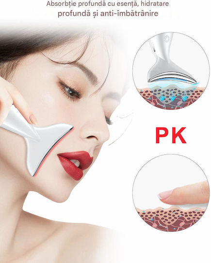 Arvada Beautypro G79 Aparat de Masaj pentru Față și Gât 3 Moduri de Funcționare Încălzire la 45°C Vibrații de Înaltă Frecvență Încărcare USB Baterie de 500 mAh Alb