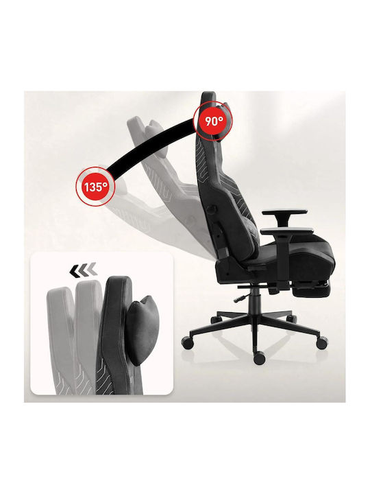 Huzaro Force 8.1 Fabric Gaming Chair with Adjustable Arms and Footstool Black