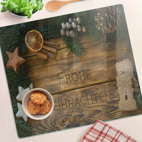 Tulup Tocătoare De Bucătărie Din Sticlă Neagră 60x52cm