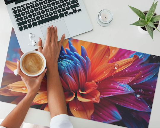 Mouse Pad Birou Tastatură Laptop Floare Picături 90x45 Cm