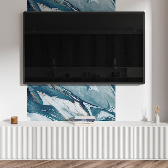 PVC Panel Pattern Easy Decoration Dining Room 100x50 Cm Abstract Waves Motion