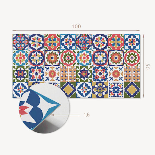 Wandsticker Vinyl Dekoration Flur Grafiken 100x50 cm Mosaik Quadratische Designs