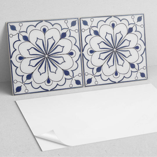 Vinyl Panel Sticker Printed Decoration 120x60 Cm Ceramic Design Flowers