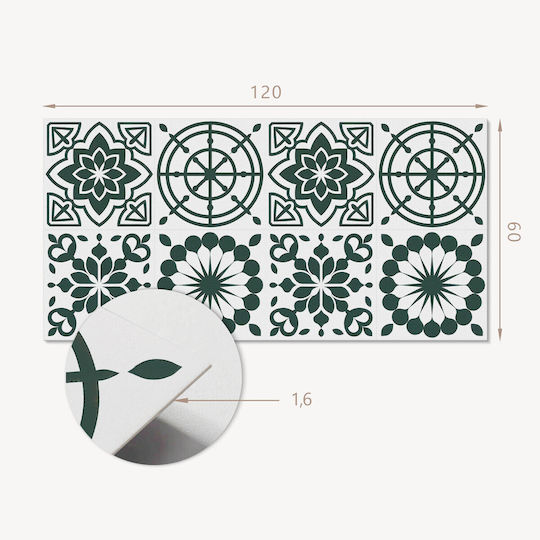 Vinyl Panel Sticker Living Room 120x60 Cm Flowers Geometric Designs
