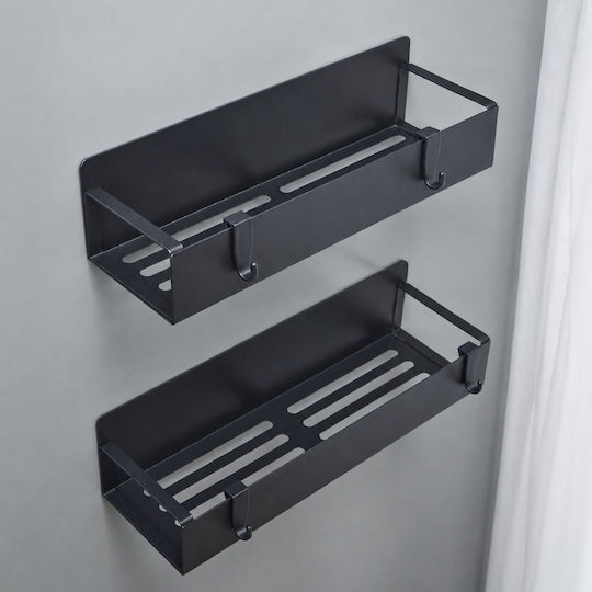 Wandmontage Inox Regal 27x8.5x7.1cm Schwarz