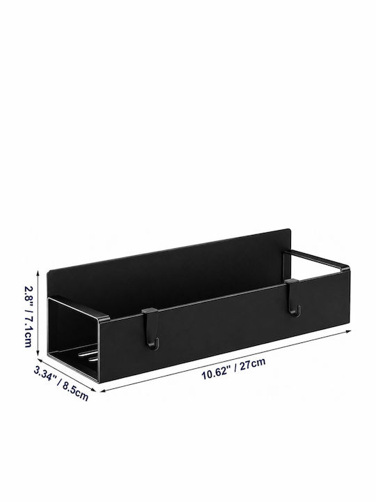 Wandmontage Inox Regal 27x8.5x7.1cm Schwarz