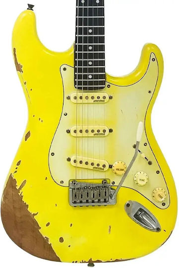 Vintage V6pu0019 Proshop Einzigartige Elektrische Gitarre Abgenutzt Kanariengelb