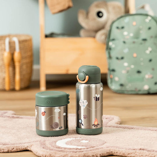 Done by Deer Tiny Trails Kids Food Container from Silicone 0.3lt Thermal Green 9 x 9 x 11cm