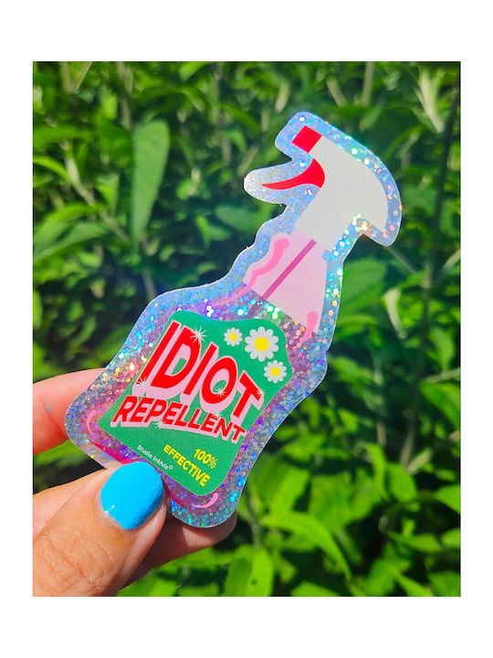 Αυτοκόλλητo Βινυλίου Idiot Repellent Spray 10 X 4,8 Cm