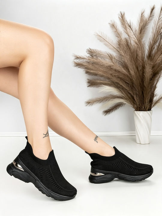 Damentaschen Flatforms Sneakers Schwarze BK198 Black Omoda