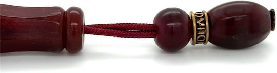 Kompologadiko Worry Beads with 21 Beads Made of Red Horn