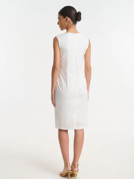 Rochie de Vară Midi pentru Nuntă / Botez Alb