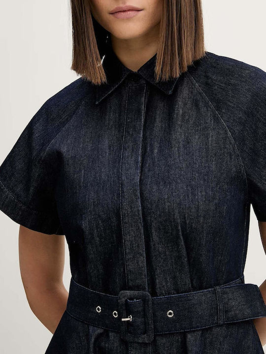 Summer Denim Shirt Dress Blue
