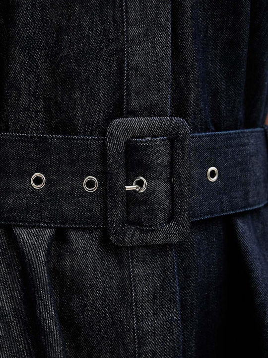 Summer Denim Shirt Dress Blue