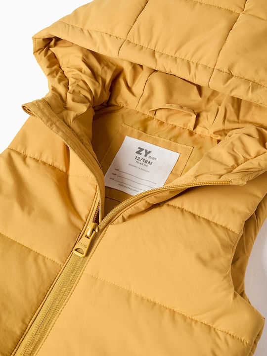 Kinderjacken & Winterjacken Lässig Ärmellos Kurze mit Kapuzen-Mustard