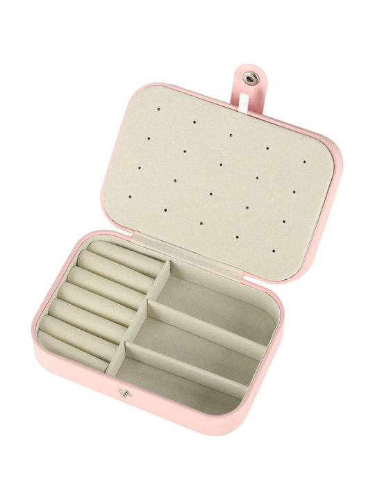 ikonka Travel Jewellery Box Set Pink 16x11x5cm