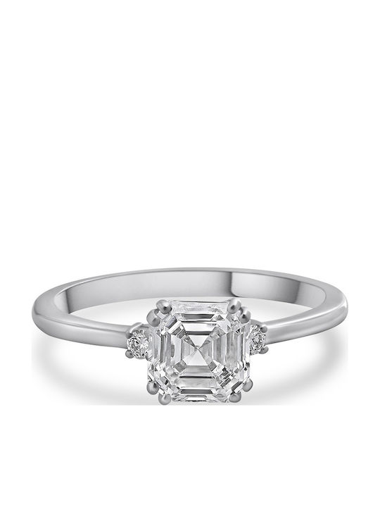 Etho Messina Women's Ring with Diamond in 14K White Gold