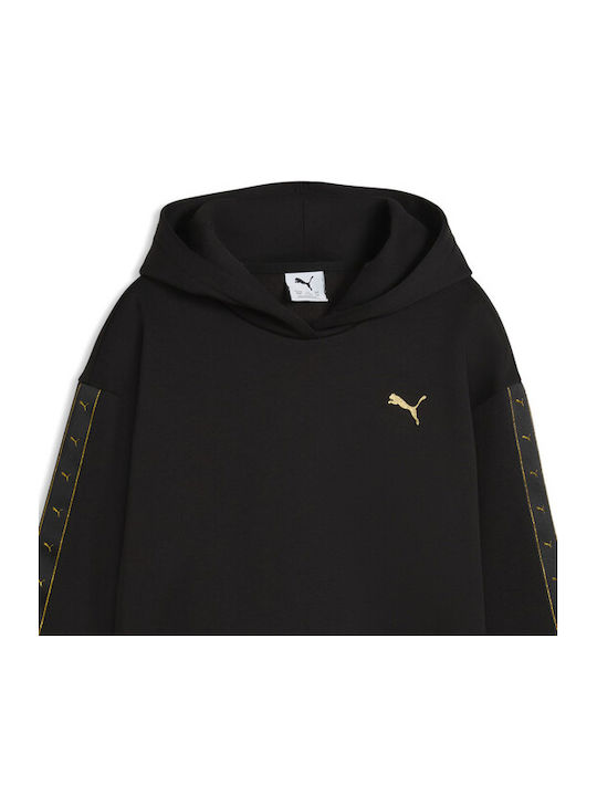 PUMA Bluza și hanorac pentru copii cu glugă și buzunare negru Hoodie Fl