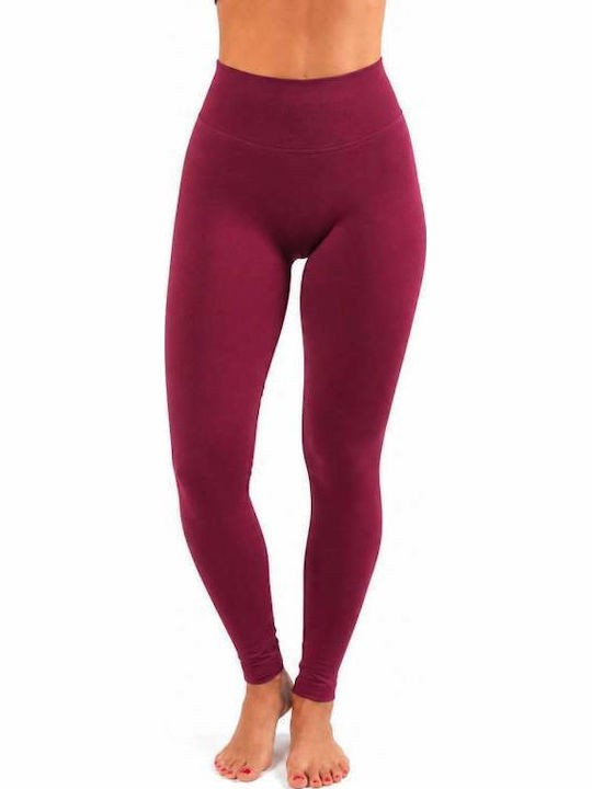 Training Women's Leggings High Waist & Push Up Burgundy Maroon