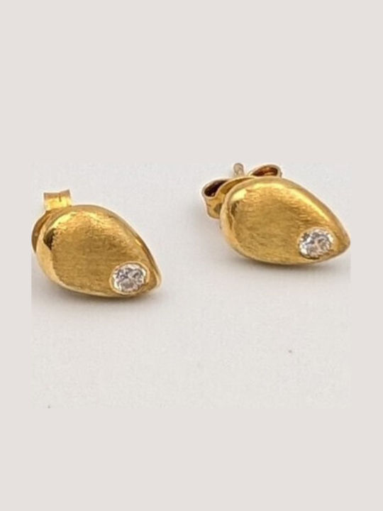 Grekas Set Earrings Made of Gold Plated Silver with Stones