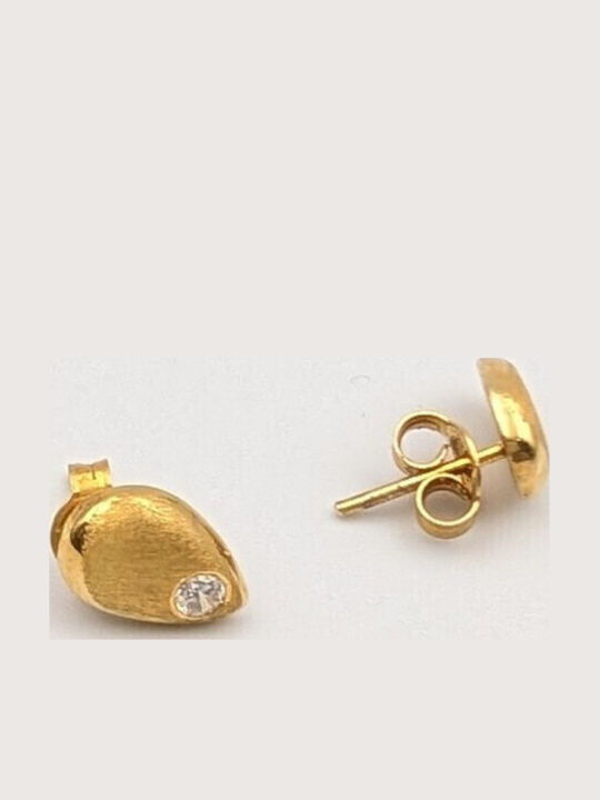 Grekas Set Earrings Made of Gold Plated Silver with Stones
