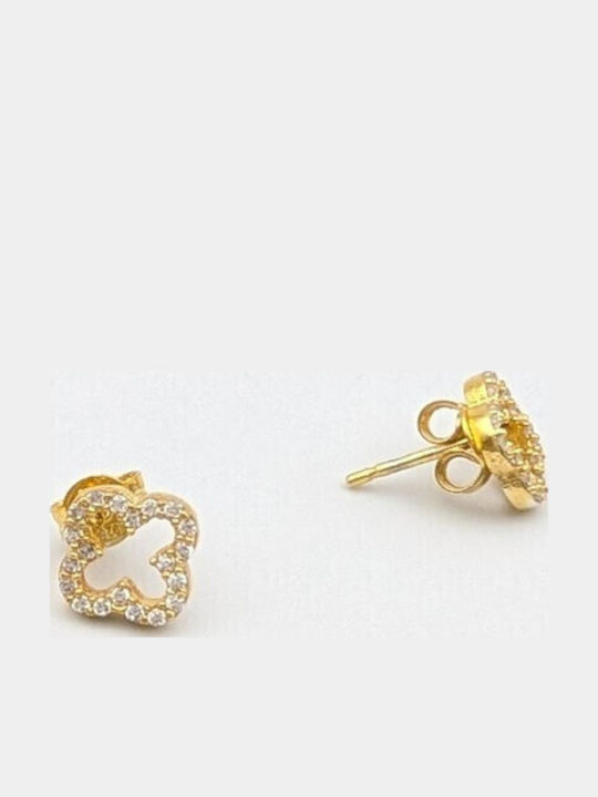 Grekas Stud Earrings Made of Gold Plated Silver with Stones