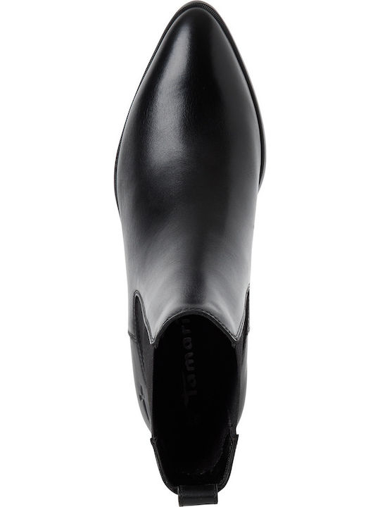 Leder Damen Chelsea-Stiefel Schwarz