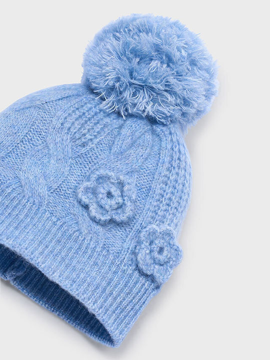 Kinder Beanies Set mit Gestricktem Hellblau mit Schal