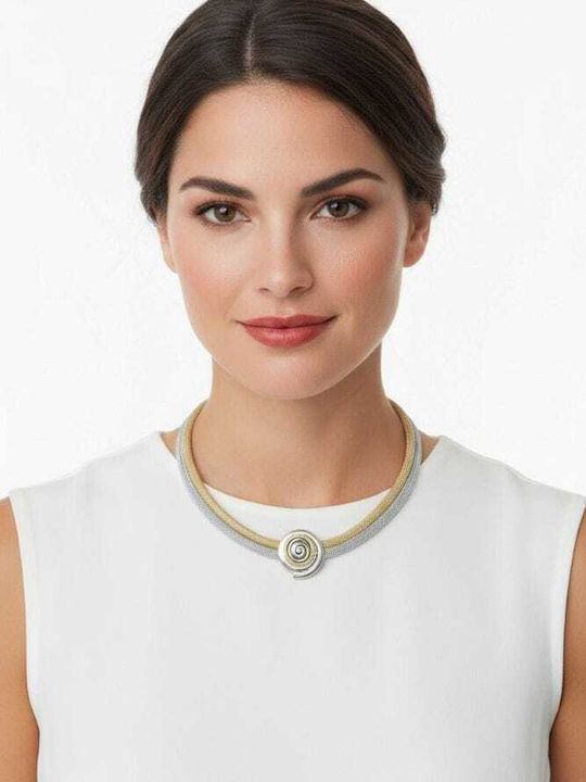 Liva Fashion Double Geometric Gold Plated Necklace