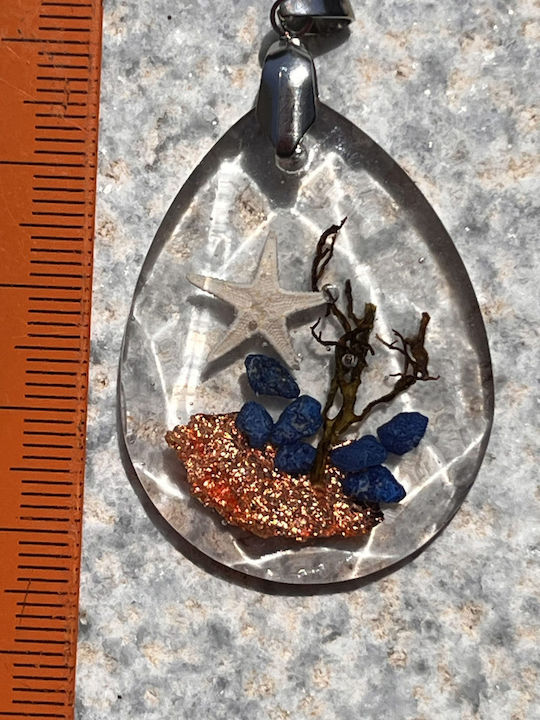 Elle Halskette mit Träne-Design aus blauer Harz