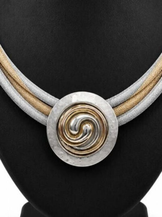 Liva Fashion Halskette Schwarz KN00039silber-gold Liva Fashion Halskette Schwarz KN00039silber-gold