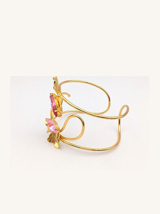 Grekas Women's Gold Plated Handcuff Bracelet