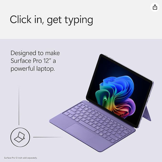 Microsoft Surface Pro Keyboard Cover Tastatură cu touchpad pentru tabletă Engleză SUA Violet
