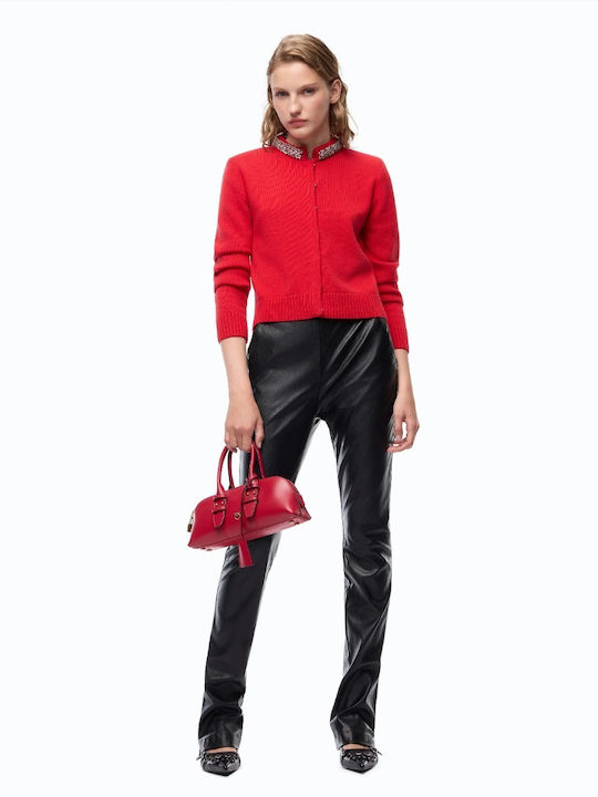 Damen Gestrickte Strickjacke Rote