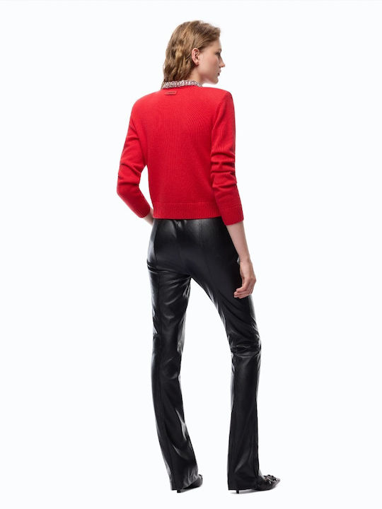 Damen Gestrickte Strickjacke Rote