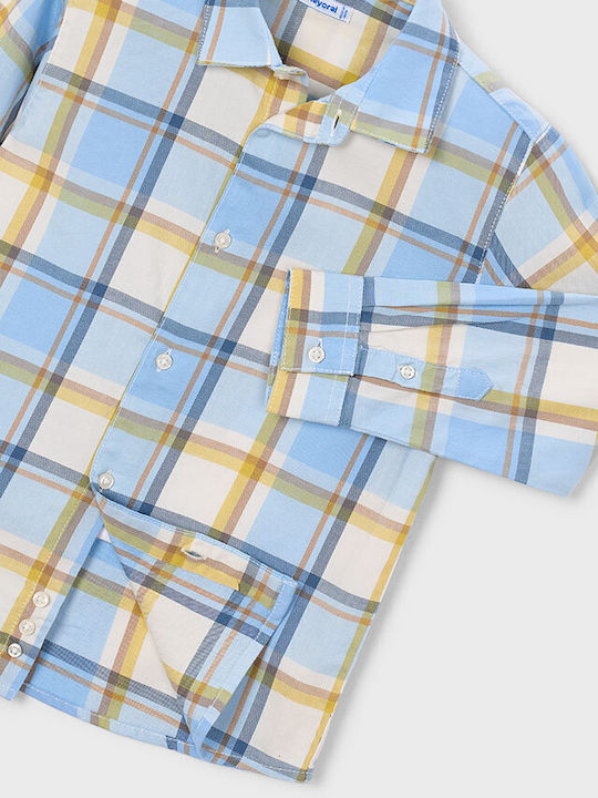 Kinderhemd Langärmelig Blau Mit Muster