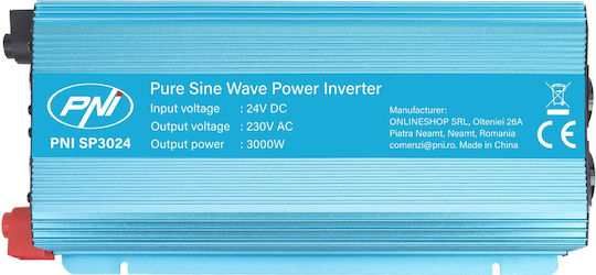PNI Invertor Auto 3000W pentru Conversie 24V DC în 230V AC