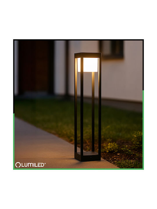 Lampa De Grădină Pentru Exterior Stâlp Led 12w 3000k 80cm Negru Quercus Lumiled