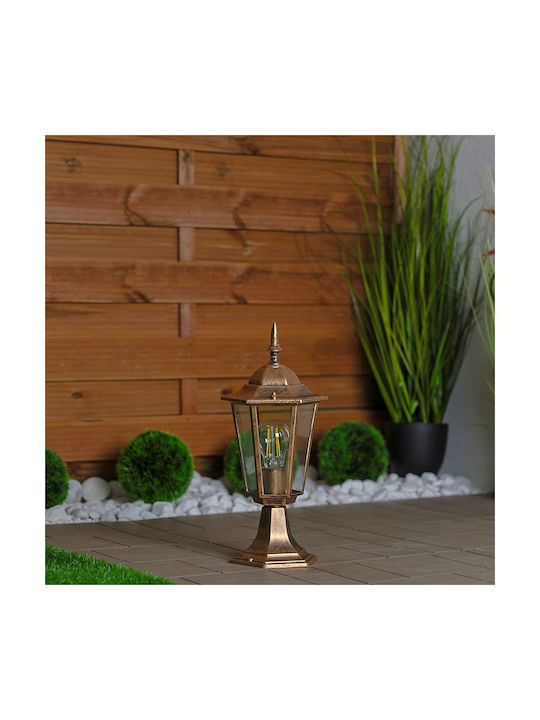 Outdoor Garden Floor Lamp E27 Lantern Post 39cm Patina Bellis Lumiled